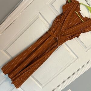 ASTR The Label Rust and White Striped Dress